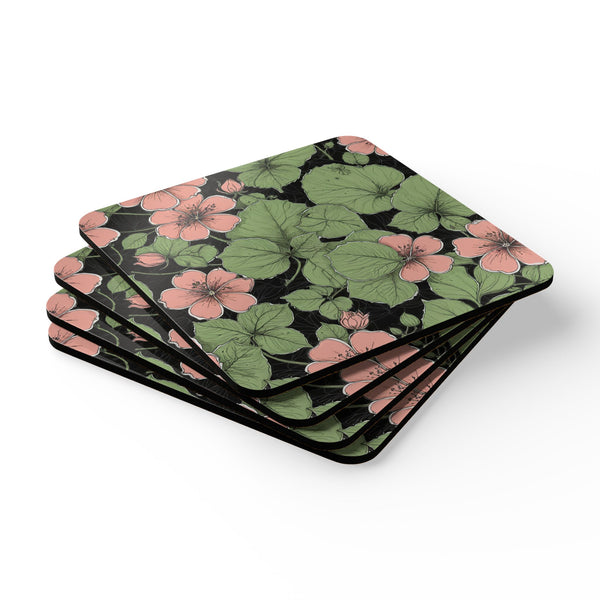 Coaster Set- Elegant Blossom Botanical and Vintage Floral Aesthetic