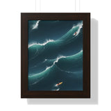 Framed Vertical Poster- A Dance with the Waves