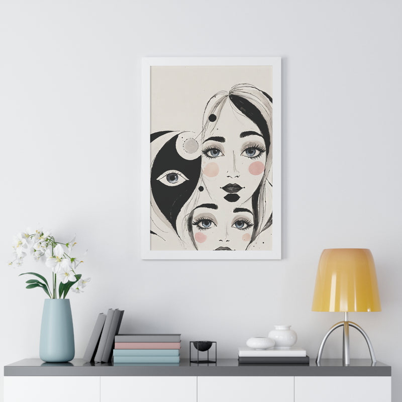 Framed Vertical Poster Print- Duality of Perception