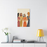 Canvas Wall Art - Women Sharing Laughter and Conversation in Earthy Tones