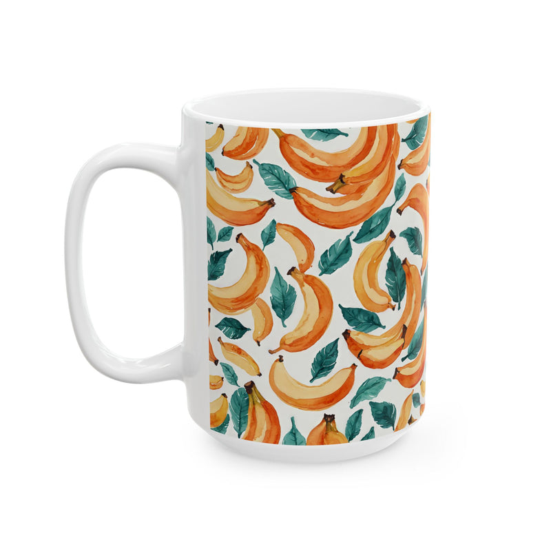 Tropical Banana Bliss Mug – Vibrant Watercolor Fruit Design