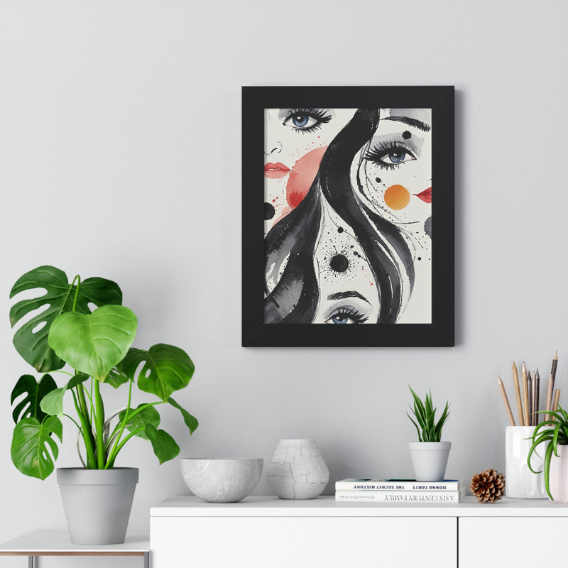 Framed Vertical Poster Print- Echoes of Emotion