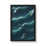 Framed Vertical Poster- A Dance with the Waves