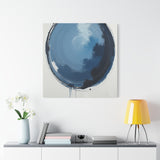 Square Canvas Print - Blue Abstract Circular Artwork