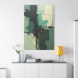 Canvas Wall Art - Abstract Textures in Green & Black "Urban Decay"