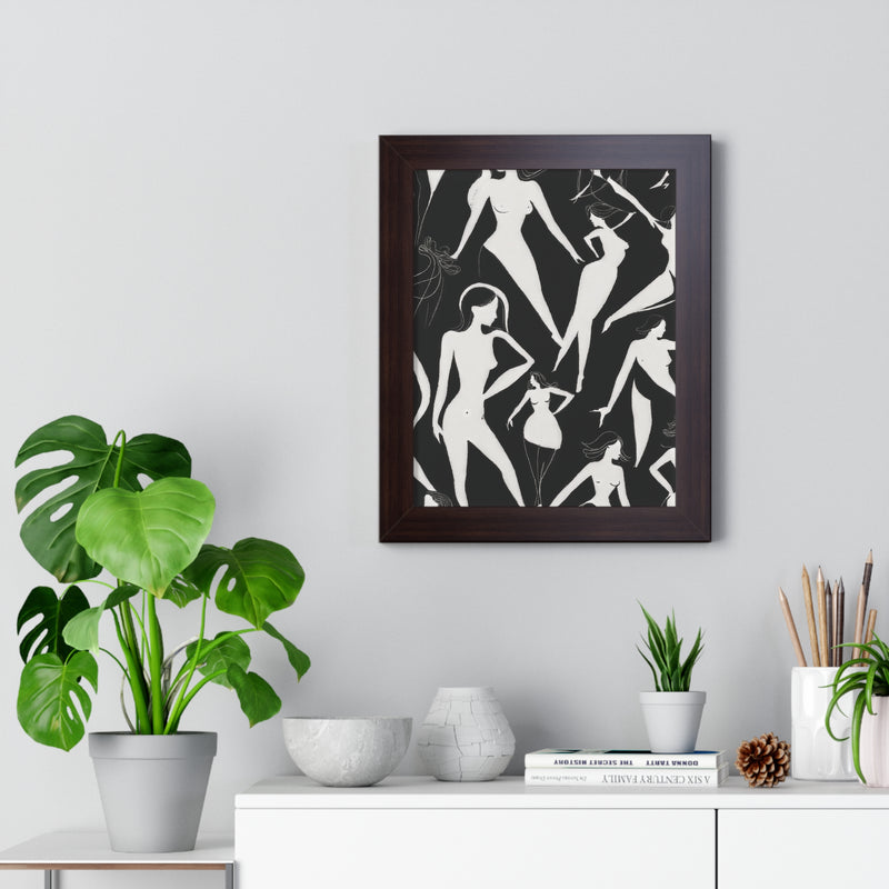 Framed Vertical Poster- A Dance of Form and Grace