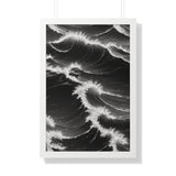 Framed Vertical Poster Print- Battling the Waves