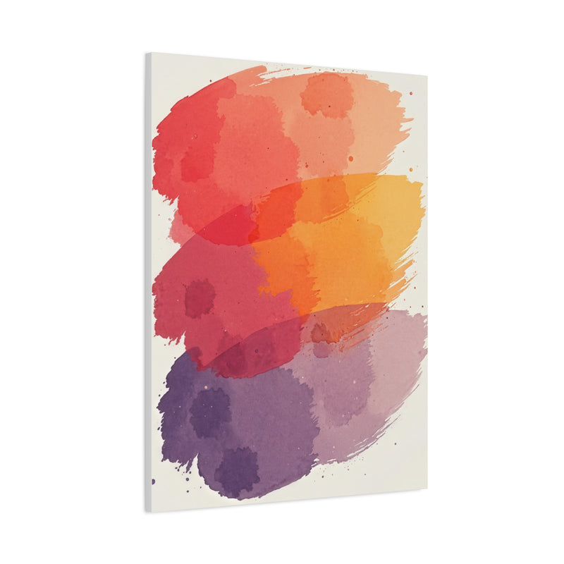 Canvas Wall Art - Abstract Watercolor Brushstrokes "Sunset Harmony"