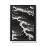 Framed Vertical Poster Print- Battling the Waves