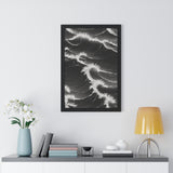 Framed Vertical Poster Print- Battling the Waves