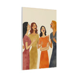 Canvas Wall Art - Women Sharing Laughter and Conversation in Earthy Tones