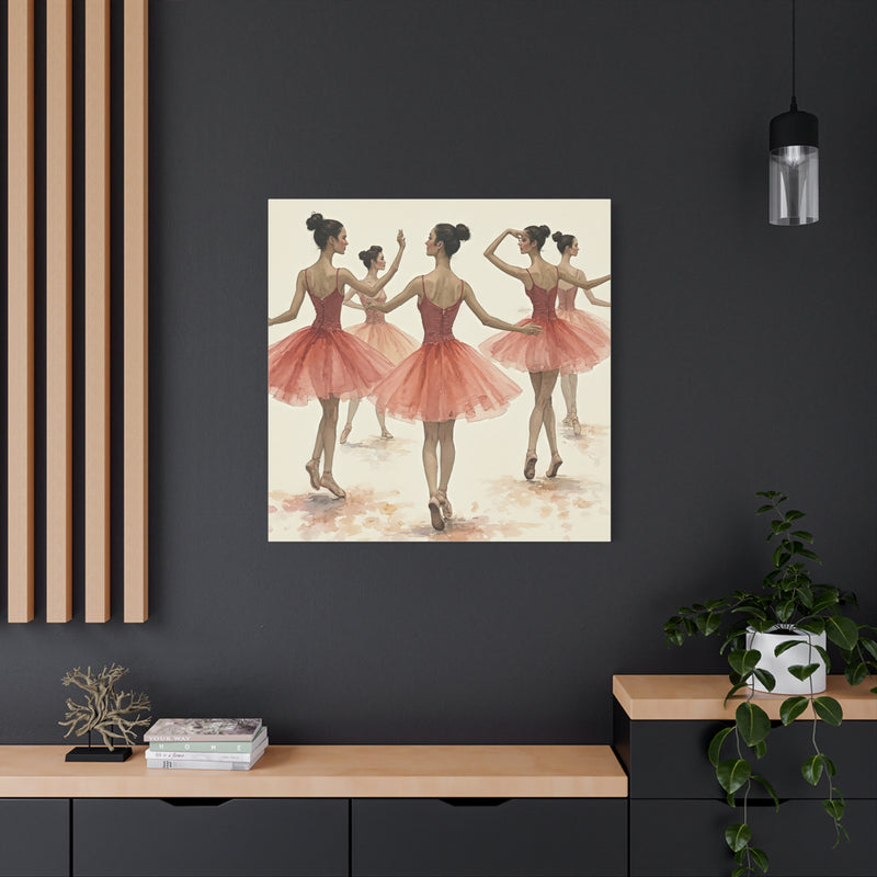 Canvas Wall Art - Ballerinas in Motion Watercolor Print