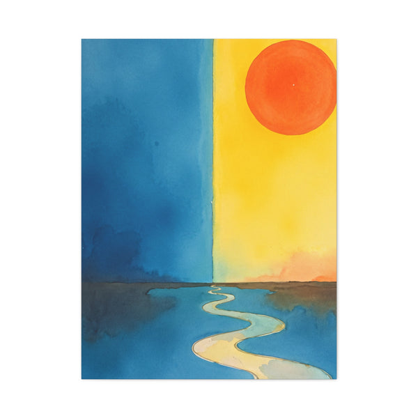 Canvas Wall Art- Pathway to Horizon: Day & Night Balance