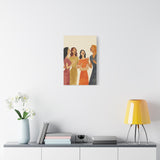 Canvas Wall Art - Women Sharing Laughter and Conversation in Earthy Tones