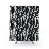 Shower Curtains - Elegant Female Silhouettes Dance and Freedom Black Pattern Design