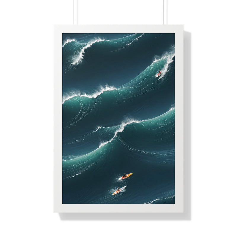 Framed Vertical Poster- A Dance with the Waves