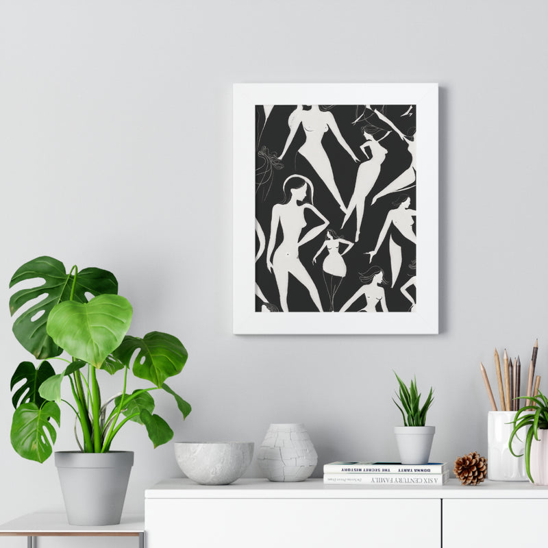 Framed Vertical Poster- A Dance of Form and Grace