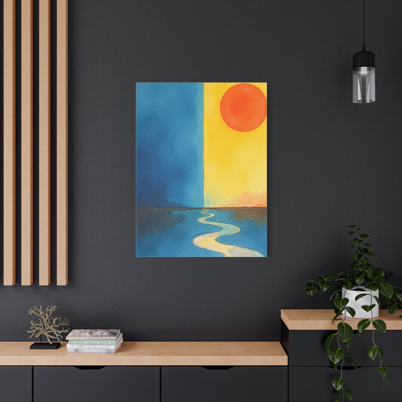 Canvas Wall Art- Pathway to Horizon: Day & Night Balance