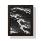 Framed Vertical Poster Print- Battling the Waves