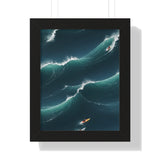 Framed Vertical Poster- A Dance with the Waves