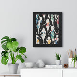 Framed Vertical Poster Print- A Dance of Colors and Shapes