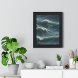 Framed Vertical Poster Print- Surfing Nature's Giants