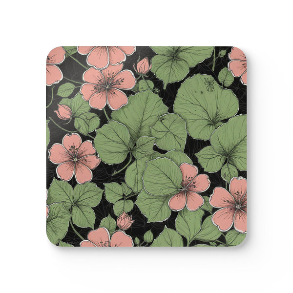 Coaster Set- Elegant Blossom Botanical and Vintage Floral Aesthetic