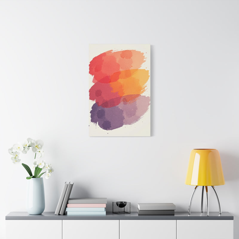 Canvas Wall Art - Abstract Watercolor Brushstrokes "Sunset Harmony"