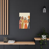 Canvas Wall Art - Women Sharing Laughter and Conversation in Earthy Tones