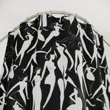 Shower Curtains - Elegant Female Silhouettes Dance and Freedom Black Pattern Design