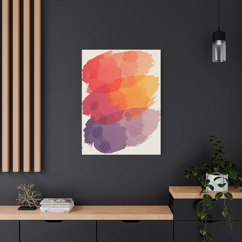 Canvas Wall Art - Abstract Watercolor Brushstrokes "Sunset Harmony"