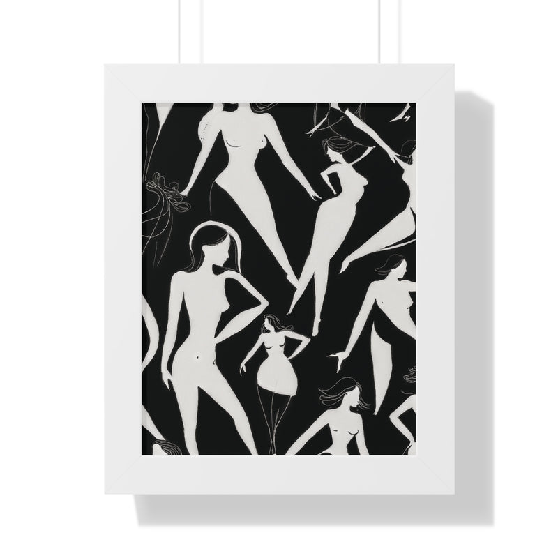 Framed Vertical Poster- A Dance of Form and Grace