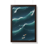 Framed Vertical Poster- A Dance with the Waves