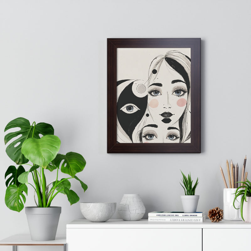 Framed Vertical Poster Print- Duality of Perception