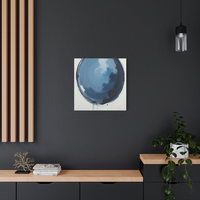 Square Canvas Print - Blue Abstract Circular Artwork