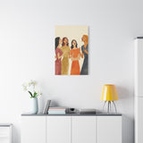 Canvas Wall Art - Women Sharing Laughter and Conversation in Earthy Tones