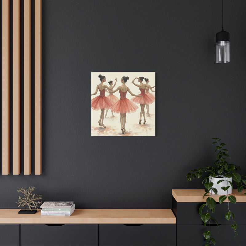 Canvas Wall Art - Ballerinas in Motion Watercolor Print