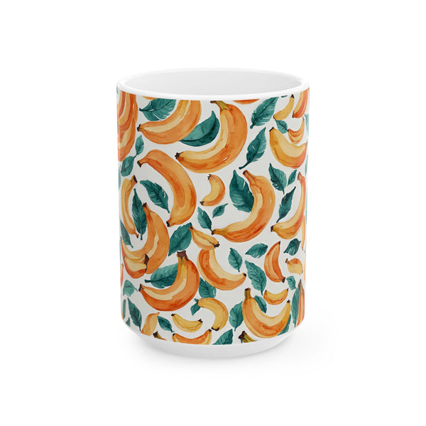 Tropical Banana Bliss Mug – Vibrant Watercolor Fruit Design