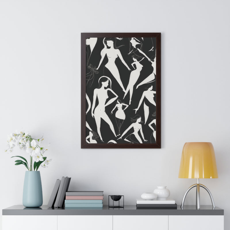 Framed Vertical Poster- A Dance of Form and Grace