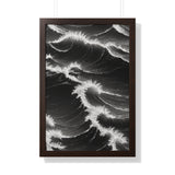 Framed Vertical Poster Print- Battling the Waves