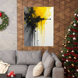 Vertical Poster- Vivid Chaos: Black & Yellow Ink Explosion