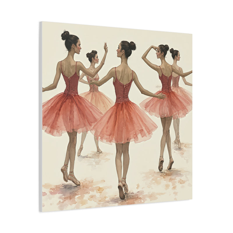 Canvas Wall Art - Ballerinas in Motion Watercolor Print