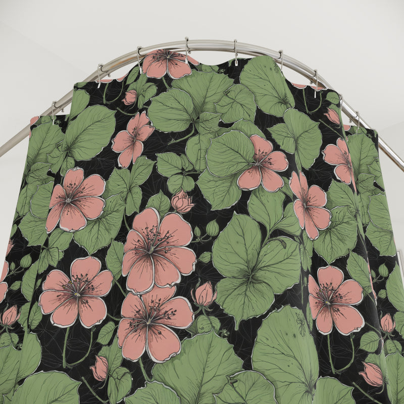 Botanical Shower Curtain - Vintage Floral Design