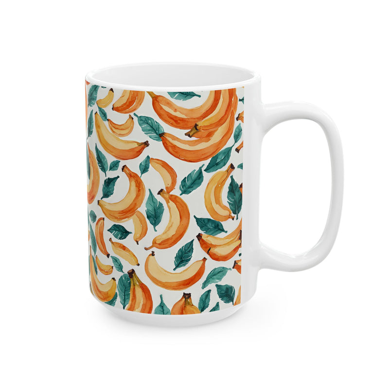 Tropical Banana Bliss Mug – Vibrant Watercolor Fruit Design