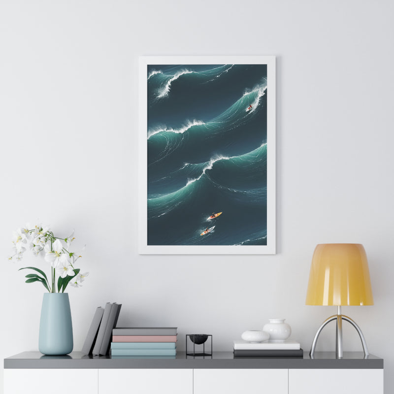 Framed Vertical Poster- A Dance with the Waves