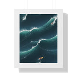 Framed Vertical Poster- A Dance with the Waves