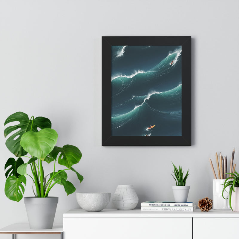 Framed Vertical Poster- A Dance with the Waves