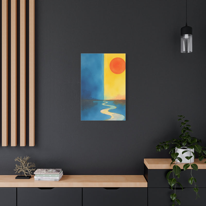 Canvas Wall Art- Pathway to Horizon: Day & Night Balance