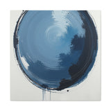 Square Canvas Print - Blue Abstract Circular Artwork