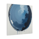 Square Canvas Print - Blue Abstract Circular Artwork